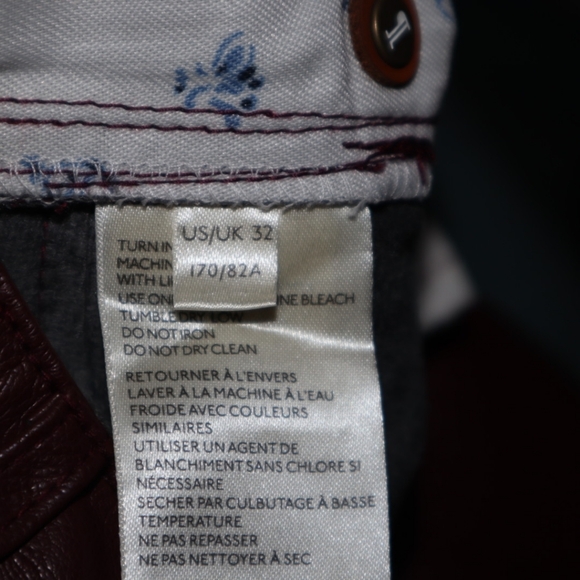 Anthropologie Pilcro The Breaker Cropped Faux Leather Pants in Wine Size 32 - Picture 12 of 14